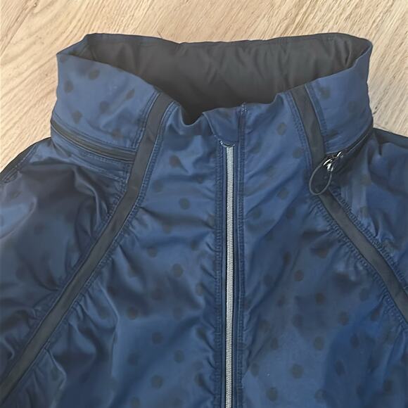 Lululemon Gather And Sprint Jacket Ghost Dot Deep Navy Black / Black Size 8 - Picture 14 of 14